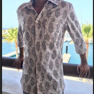 🪶 Original Paperbacks Men's Tropical Leaf Print Shirt
